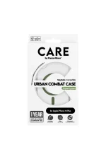 Apple iPhone 16 Plus Urban Combat Case Transparent w. Green MagSafe CARE by PanzerGlass®