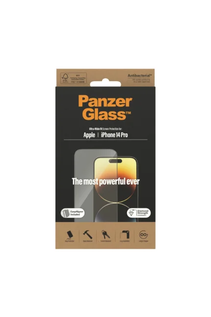 Apple iPhone 14 Pro Ultra-Wide Fit PanzerGlass® Screen Protector w. EasyAligner