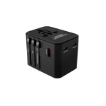 Prio Global Travel Adapter 25W USB-C & 18W USB-A Ports, Black