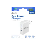 Prio strāvas adapteris GaN Power, 3x 100W USB-C + 30W USB-A, balts