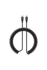 NovaNL SpeedCharge Spiral USB-C to USB-C Cable, 60W, 1.5m, Black