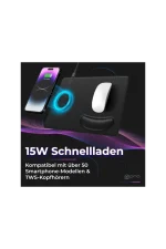 Bezvadu telefonu lādētājs ar vadu, 15W - pelītes paliktnis - Image 6