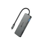 Prio 7-in-1 USB-C daudzportu adapteris – 4K HDMI, karšu lasītājs, SD/TF, USB-A PC, klēpjdatoram un Switch